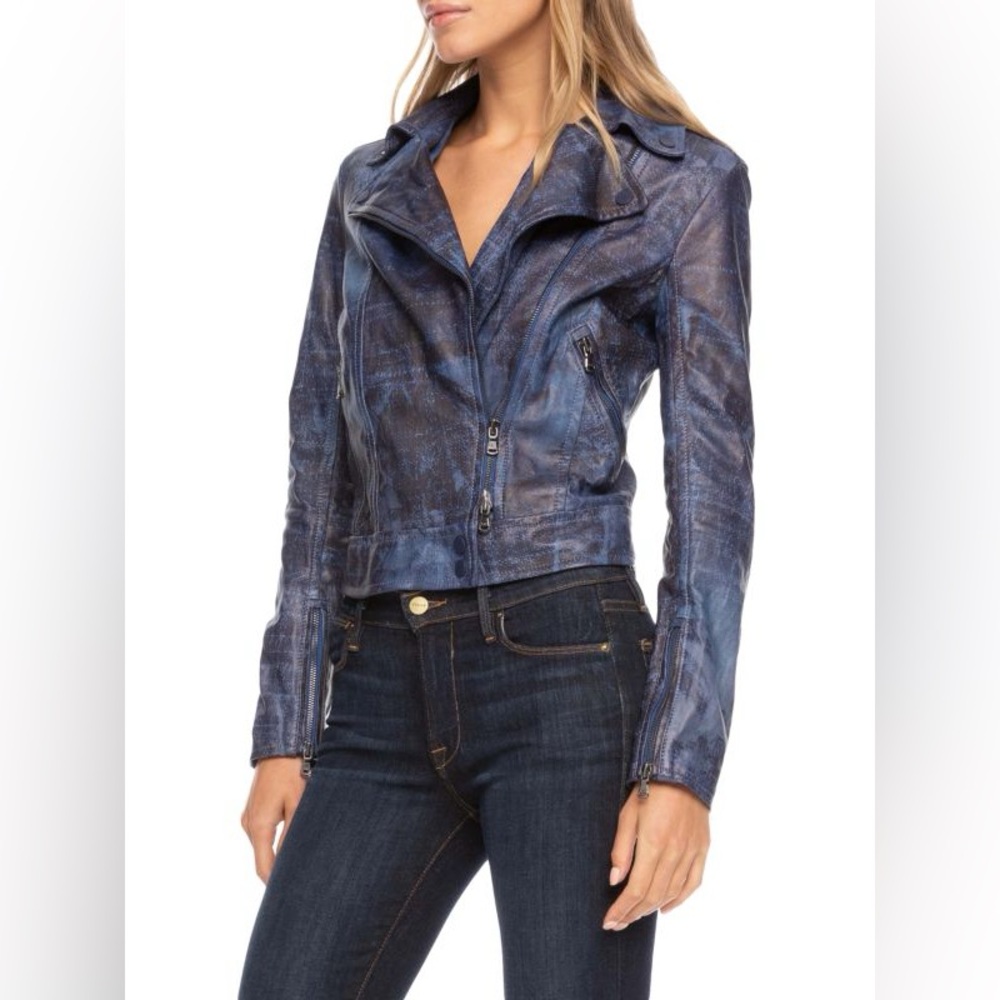 NWT Robert Graham Leather‎ Moto Jacket Medium